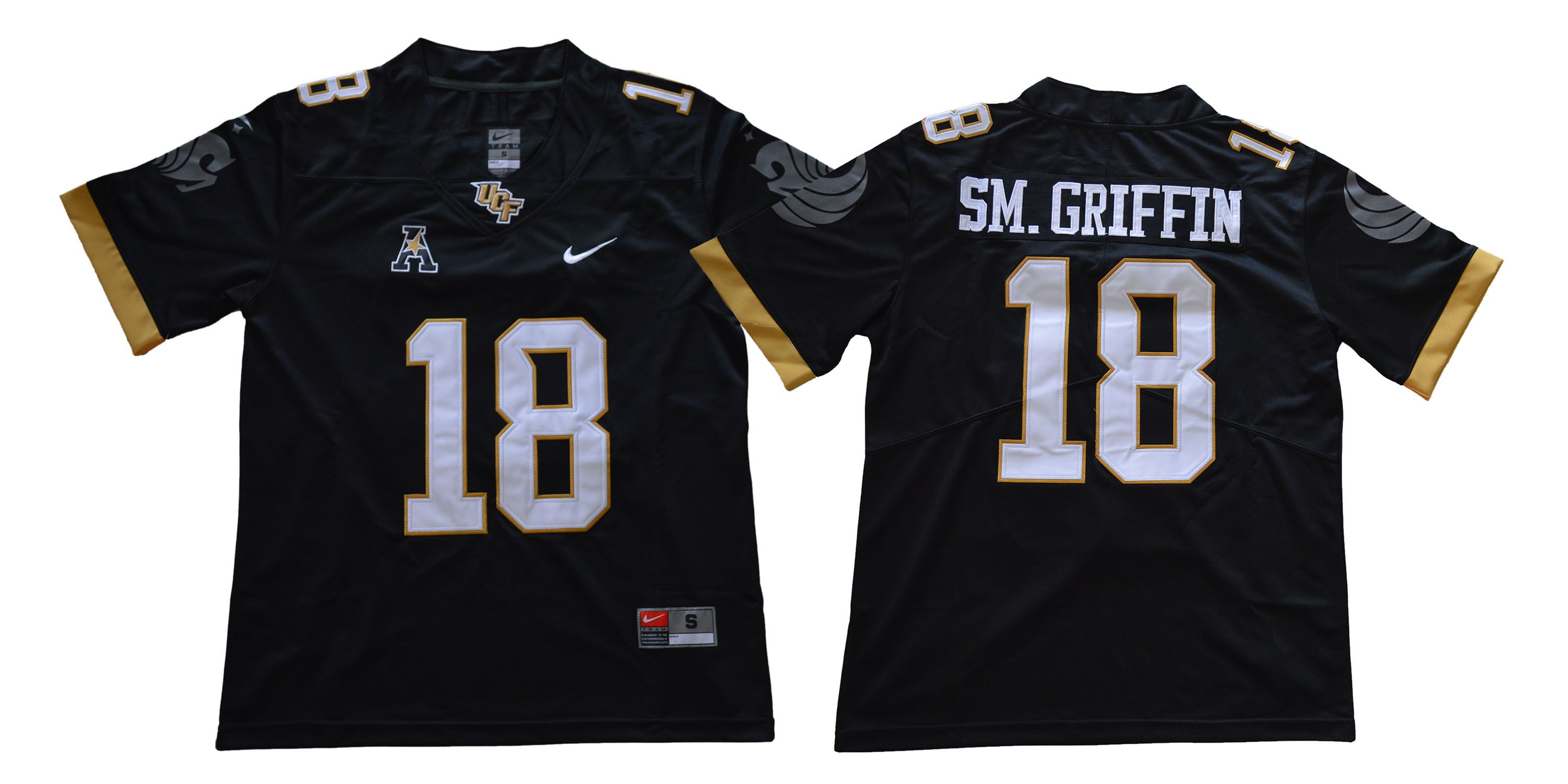 Men UCF #18 Sm.Griffin Black Nike NCAA Jerseys->->NCAA Jersey